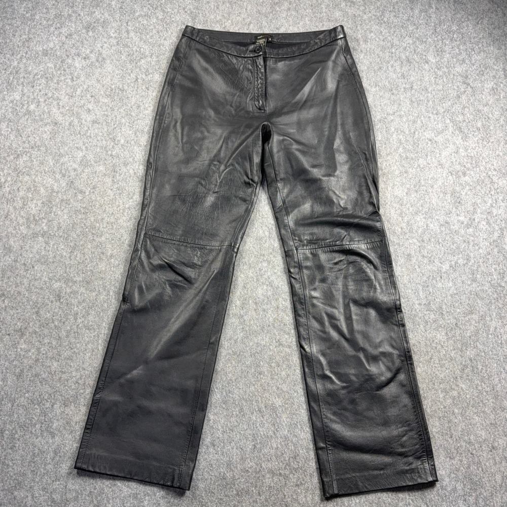 BCBGMAXAZRIA Women's Leather Pants Tagged 10 Measures 32x30 Black